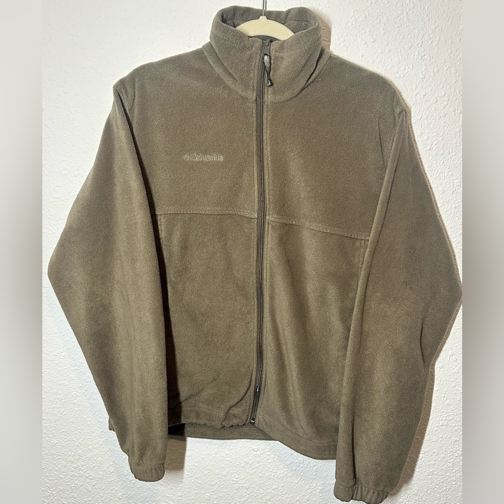 Columbia Men's Fleece Jacket Size Medium Light Brown